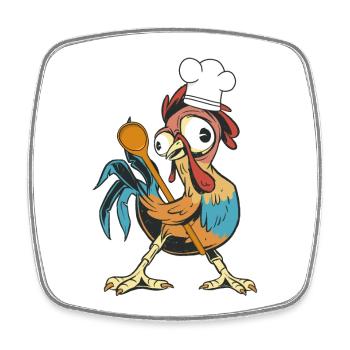 Poulet Coq Cuisinier Cuisiniers Cuisinier Arts culinaires Cuisinier loisir - Magnet carré - blanc - Devant