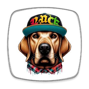 Chien - Magnet carré - blanc - Devant