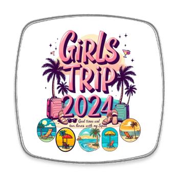 Girls Trip Wochenende 2024 Frauen Mädelsreisen - Viereckiger Kühlschrankmagnet - Weiß - Vorne