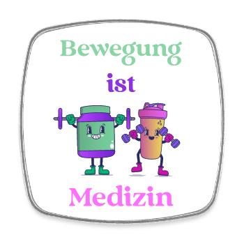 L’exercice est un médicament - Restez en forme, restez en bonne santé - Magnet carré - blanc - Devant