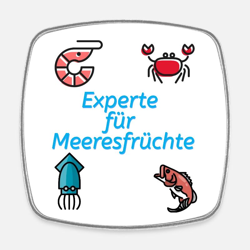 Seafood Expert - Square fridge magnet - white
