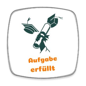 Aufgabe erfüllt - Viereckiger Kühlschrankmagnet - Weiß - Vorne