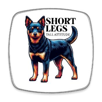 Lancashire Heeler kurze Beine Spruch Geschenkidee - Viereckiger Kühlschrankmagnet - Weiß - Vorne