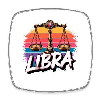 Libra Horoscope Astrology Vintage Sign. - Square fridge magnet - white - Front