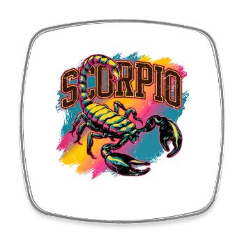 Scorpio Horoscope Astrology Sign 80s Vintage. - Square fridge magnet - white - Front