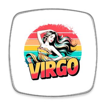 Virgo Horoscope Astrology 80s 90s Vintage Sign. - Square fridge magnet - white - Front