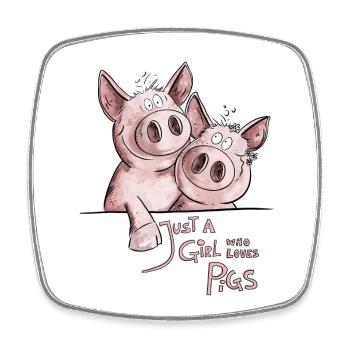 Juste une fille qui aime les cochons Cochon - Magnet carré - blanc - Devant