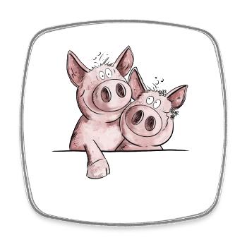 Droll Piggy Pig Pig Pig Pig - Square fridge magnet - white - Front