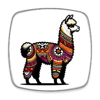 Alpaca - Square fridge magnet - white - Front