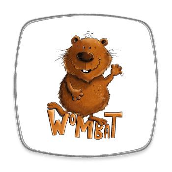 Kleiner Wombat - Viereckiger Kühlschrankmagnet - Weiß - Vorne