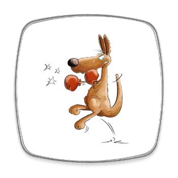 Kangaroo Boxer Boxing Animal Motif - Square fridge magnet - white - Front