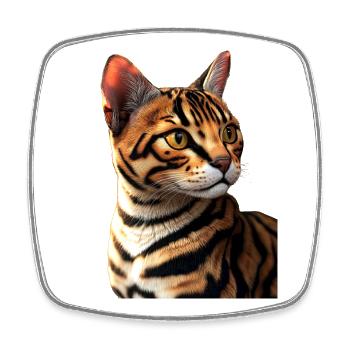 Bengal Katze Leopard Cat Leopardette Bengal Katzen - Viereckiger Kühlschrankmagnet - Weiß - Vorne