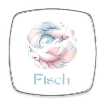 Elegantes Fische Sternzeichen Aquarell Geschenk - Viereckiger Kühlschrankmagnet - Weiß - Vorne