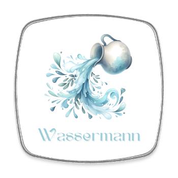 Wassermann Sternzeichen Aquarell Geschenk - Viereckiger Kühlschrankmagnet - Weiß - Vorne
