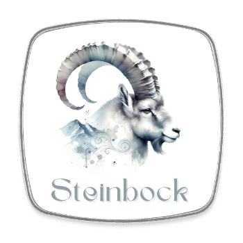 Elegantes Steinbock Sternzeichen Aquarell Geschenk - Viereckiger Kühlschrankmagnet - Weiß - Vorne
