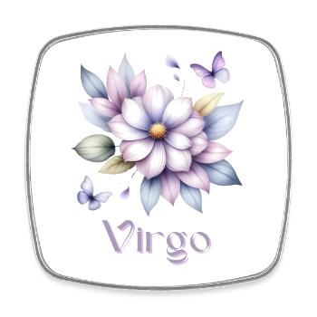 Elegantes Virgo Sternzeichen Aquarell Geschenk - Viereckiger Kühlschrankmagnet - Weiß - Vorne