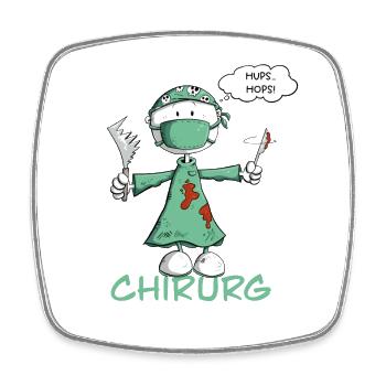 Schwarzer Humor Chirurg Strichmännchen Cartoon - Viereckiger Kühlschrankmagnet - Weiß - Vorne