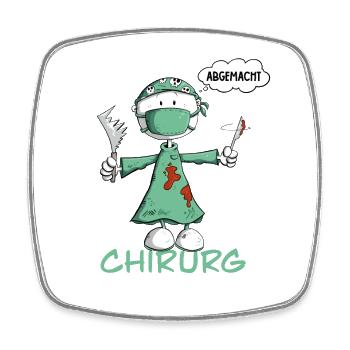Surgeon Agreed Stick Figure Cartoon - Square fridge magnet - white - Front