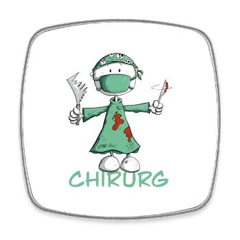Chirurg Strichmännchen Cartoon - Viereckiger Kühlschrankmagnet - Weiß - Vorne