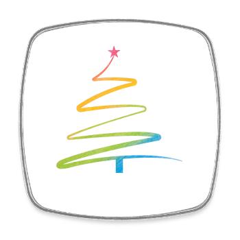 Regenbogen Weihnachtsbaum Aquarell - Viereckiger Kühlschrankmagnet - Weiß - Vorne