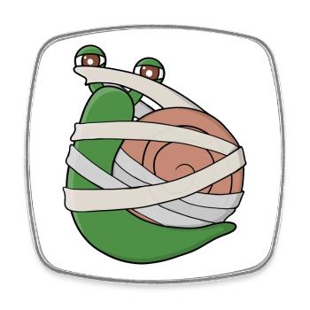 Mummy Snail - Square fridge magnet - white - Front