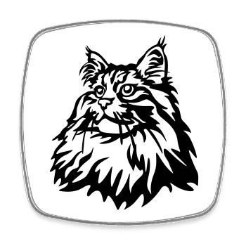 Norwegische Waldkatze - Viereckiger Kühlschrankmagnet - Weiß - Vorne
