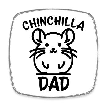 Chinchilla disant papa drôle Chinchilla cadeau - Magnet carré - blanc - Devant