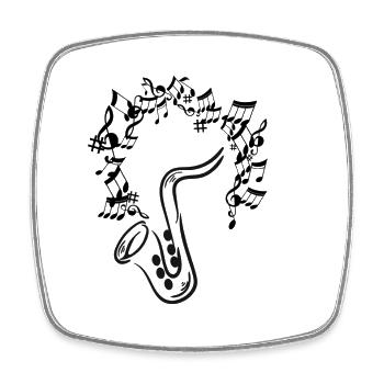 Saxophon Linienkunst - Viereckiger Kühlschrankmagnet - Weiß - Vorne