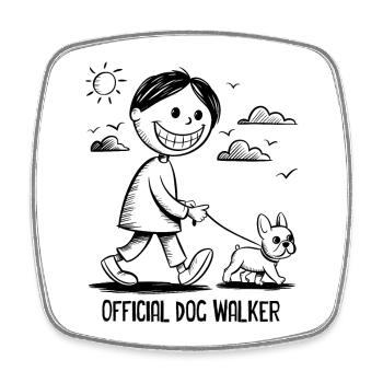 French Bulldog Pet Dog Animal Lover - Square fridge magnet - white - Front