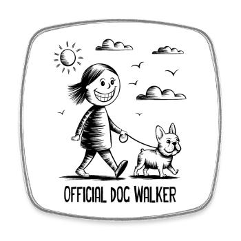 French Bulldog Pet Dog Animal Lover - Square fridge magnet - white - Front
