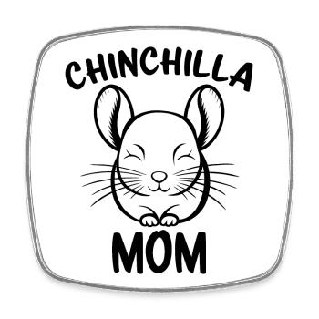 Chinchilla Spruch Mom Lustiges Chinchilla Geschenk - Viereckiger Kühlschrankmagnet - Weiß - Vorne