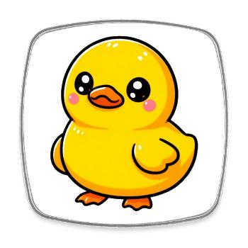Ente Ente Ente Ente Ente - Viereckiger Kühlschrankmagnet - Weiß - Vorne
