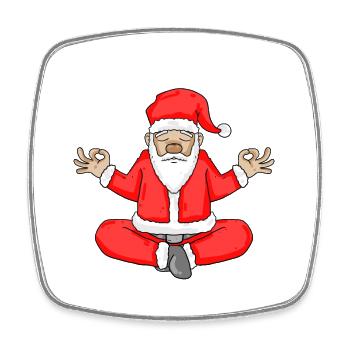 Père Noël Yoga Corps - Magnet carré - blanc - Devant