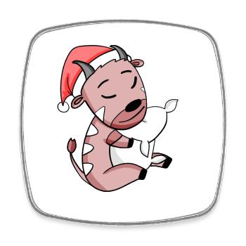 Antelope Cute Tired Sleeping In Christmas - Square fridge magnet - white - Front