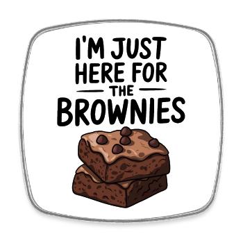 Brownies Saying Pastry Funny Brownie Gift - Square fridge magnet - white - Front