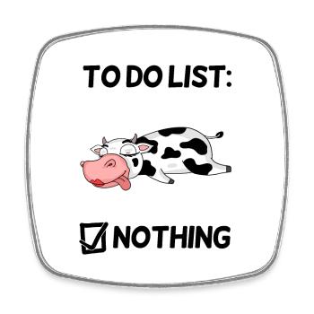 Funny Saying Cow Motif - Square fridge magnet - white - Front