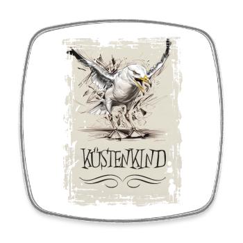 Enfant côtier - Croquis de mouette - Magnet carré - blanc - Devant