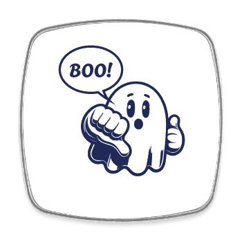Ghost, BOO, Boo, thumbs down, funny, funny - Square fridge magnet - white - Front
