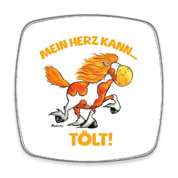 Lustiges Islandpferd Mein Herz Kann Tölt Spruch - Viereckiger Kühlschrankmagnet - Weiß - Vorne