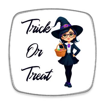 Trick or treat - Square fridge magnet - white - Front