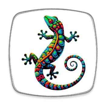 Gecko - Square fridge magnet - white - Front