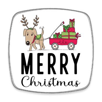 Greetings for Christmas - Square fridge magnet - white - Front