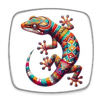 Gecko - Viereckiger Kühlschrankmagnet - Weiß - Vorne