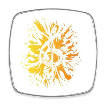 Clé de musique explosion couleurs icône logo - Magnet carré - blanc - Devant
