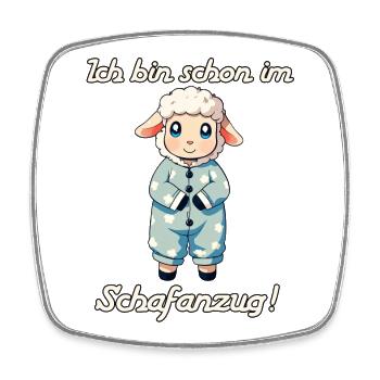 Ich bin schon im Schafanzug - Viereckiger Kühlschrankmagnet - Weiß - Vorne