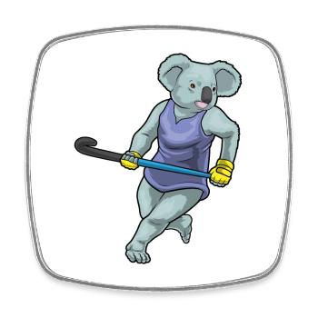 Koala Field Hockey Field Hockey Stick - Square fridge magnet - white - Front