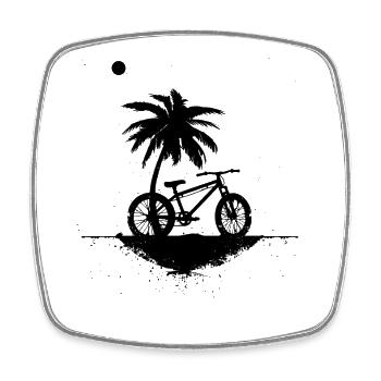 Mountainbiking Skizze - Viereckiger Kühlschrankmagnet - Weiß - Vorne