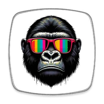 Gorilla - Square fridge magnet - white - Front
