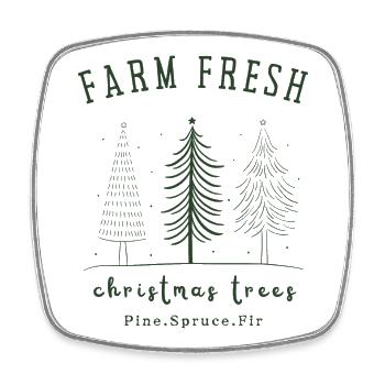 Farm Fresh, Christmas Trees - Square fridge magnet - white - Front