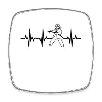 Palpitations cardiaques des pompiers - Magnet carré - blanc - Devant